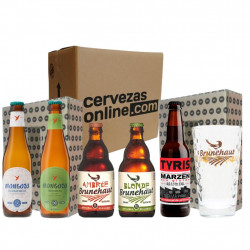 Pack cervezas sin gluten combo regalo degustación 5 cervezas de estilos variados y un vaso. - Cervezasonline.com