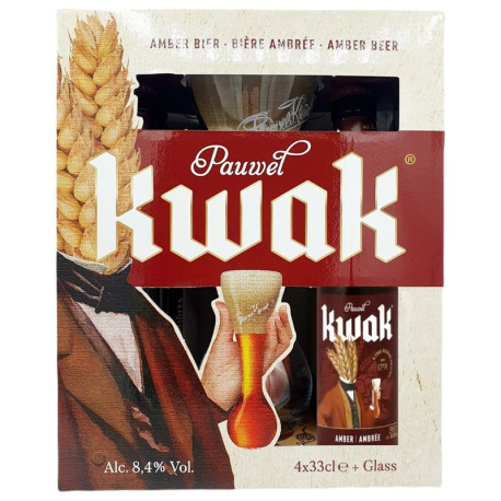Estuche Pauwel Kwak 4 Botellas 33cl + Vaso + Soporte Estuche Pauwel Kwak 4 Botellas 33cl + Vaso + Soporte