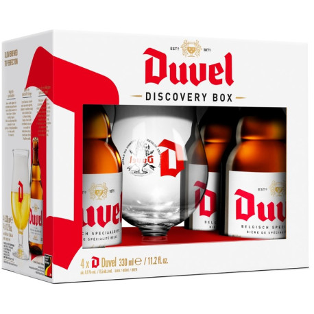 Estuche Duvel 4 Botellas 33cl + Copa