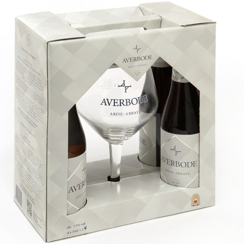 Estuche Averbode 4 Botellas 33cl + Copa